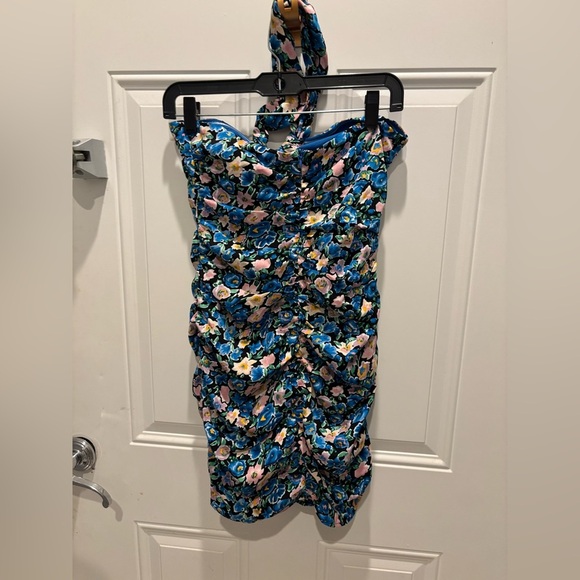 NWT* More to Come Maggie Twist Mini Dress in Blue Floral - Women's small - Picture 3 of 5